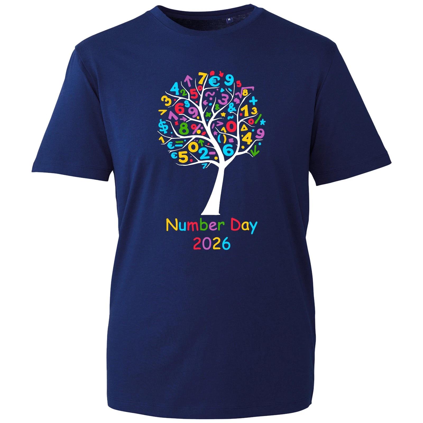 Number Day 2026 T-shirt Colored Counting Tree Students Top Mens Unisex Gift Tee M