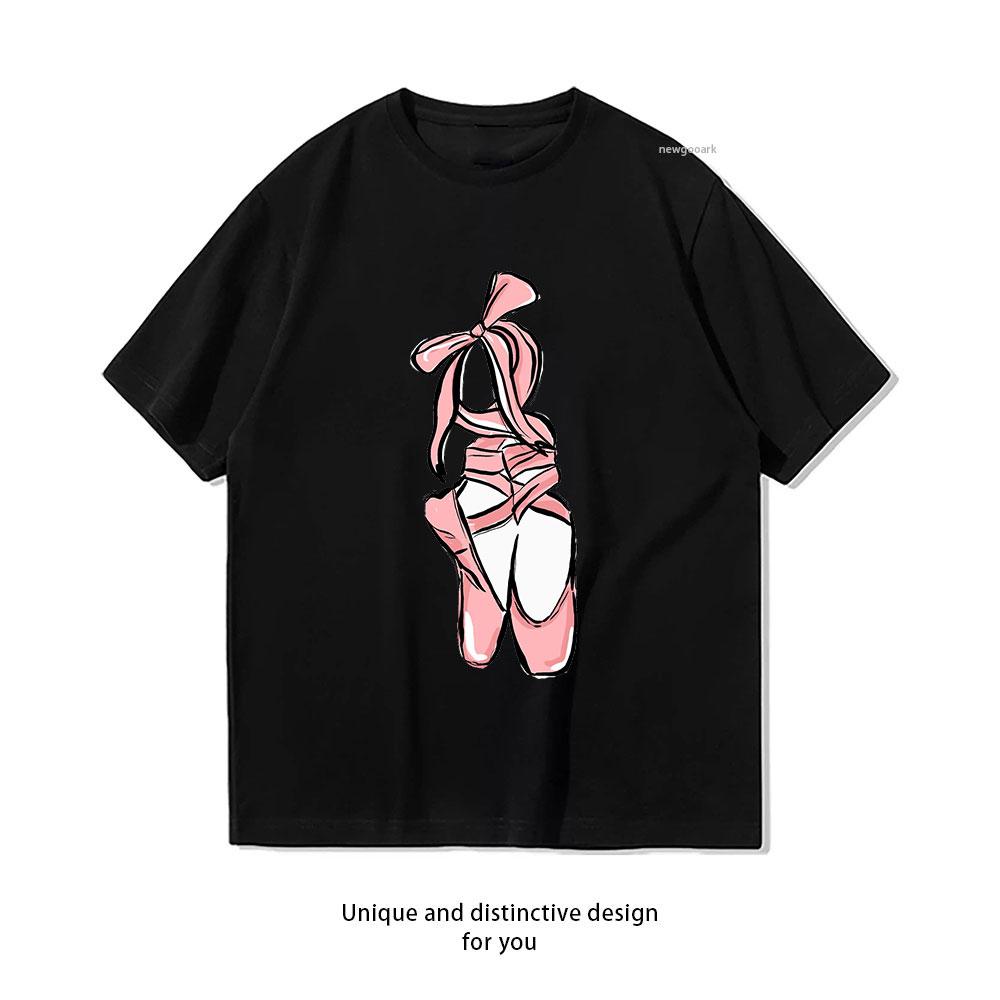 

Ballerina Classic TShirt Women Unisex Casual cotton printed t shirts outdoors Classic Oneck Adult tops S
