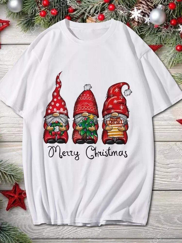 Summer T Clothing Vintage Christmas New Trend T-shirts Short Sleeve Clothes Fash