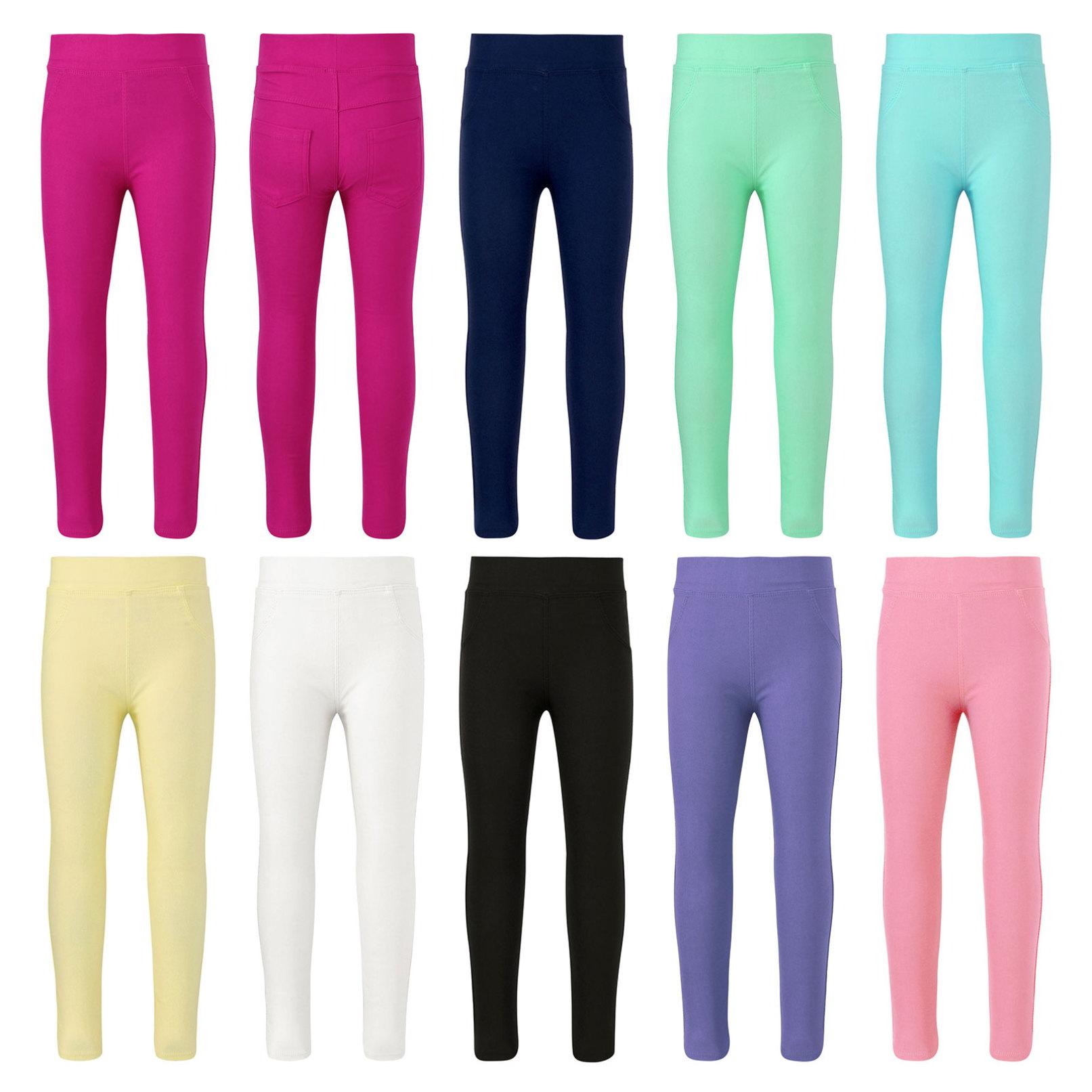 Vêtements élégants pour enfants filles, ceinture élastique, couleur unie, pantalons longs décontractés 3-4 Years jaune