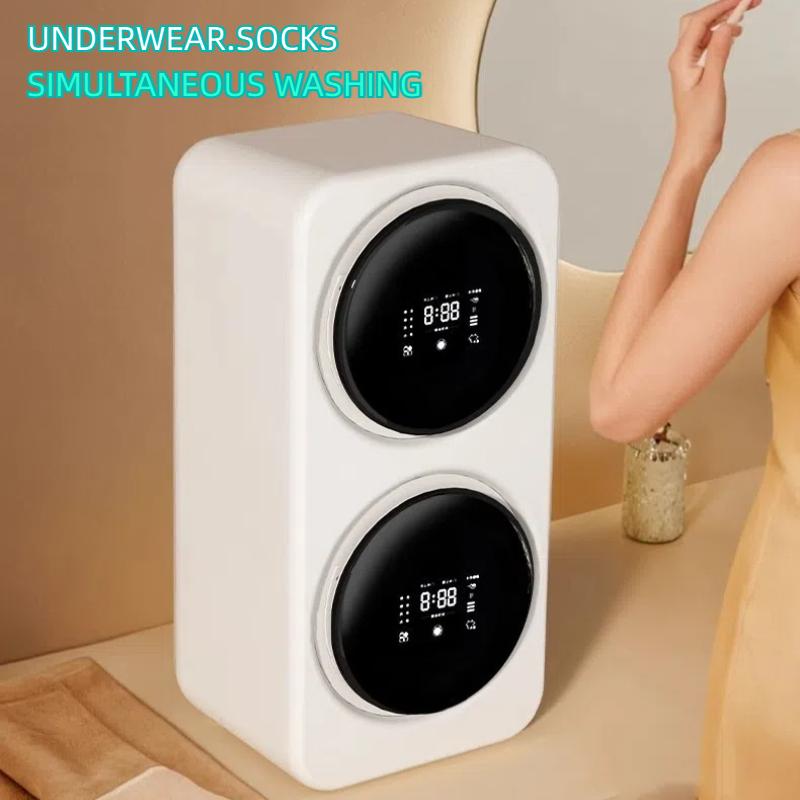 Jednokomorová/Dvoukomorová pračka, Domácí Malá Pračka na spodní prádlo, ponožky, Integrovaný typ pro praní a sušení, Nástěnná, Stolní