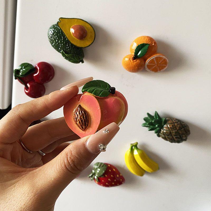 2024 3D Fruit Refrigerator Magnet: Creative Resin Decor & Cute Food Toy