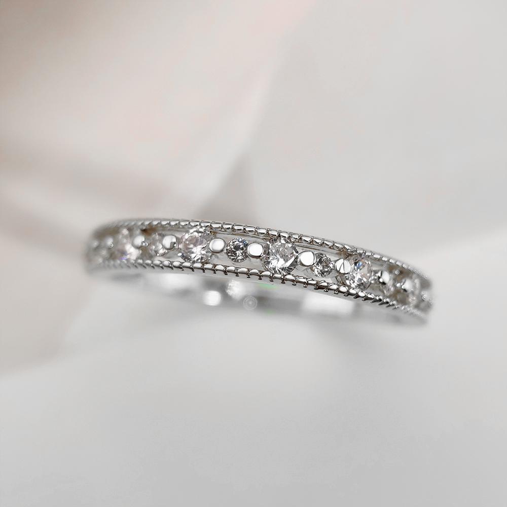 Trendy Elegant Dainty Rings For Women Romantic Women's Ring Shiny Zircon Gold Color Thin Finger Ring Accessories Jewelry KCR088