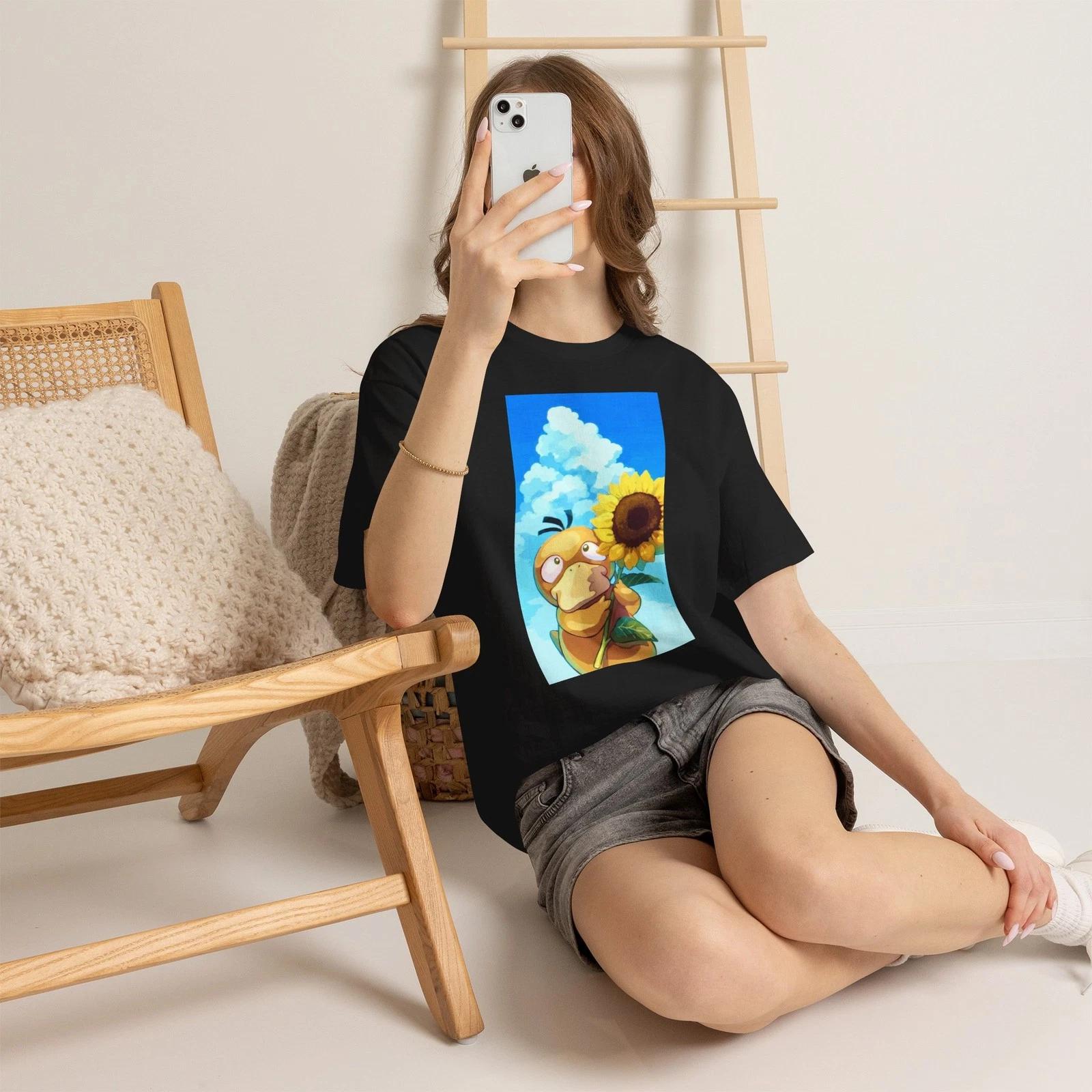 Loving Duck with Sunflower - Unisex T-Shirt 2XL