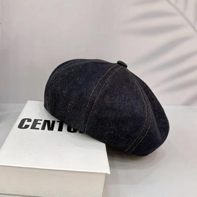 Cowboy Fisherman Hat Children Spring and Autumn Versatile Retro Literary Navy Hat Clouds Show Face Little Beret Octagonal Hat