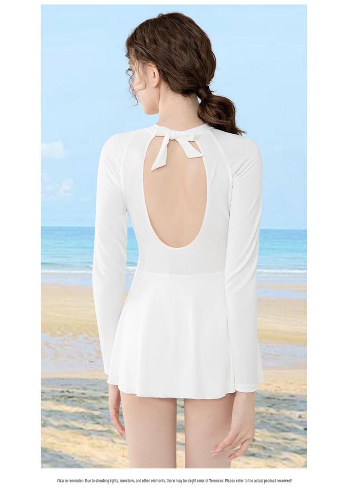 Women's Long Sleeve Skirt Swimsuit & Girls' Cute Conservative Swimwear Set