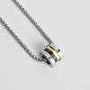 Small Waist Titanium Steel Necklace Roman Numeral Pendant High-end Light Luxury Rotatable Couple Ring Clavicle Chain