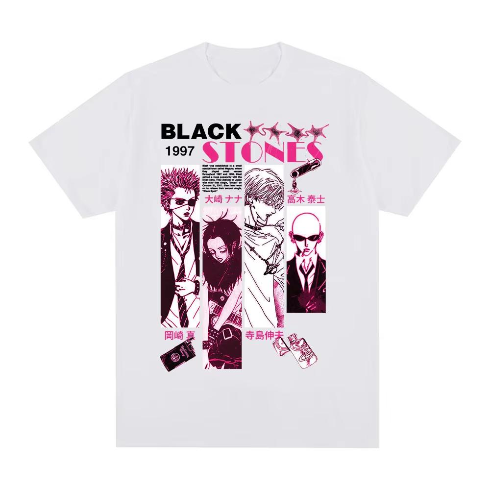 Anime Nana Osaki Černé kameny grafika Bavlna Y2k Tričko dámské Pánské Letní prodyšné Japonská Manga unisex Krátký rukáv