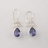 Iolite Gemstone Silver Earrings 925 Sterling Silver Handcrafted Jewelry For Women CE-27-8