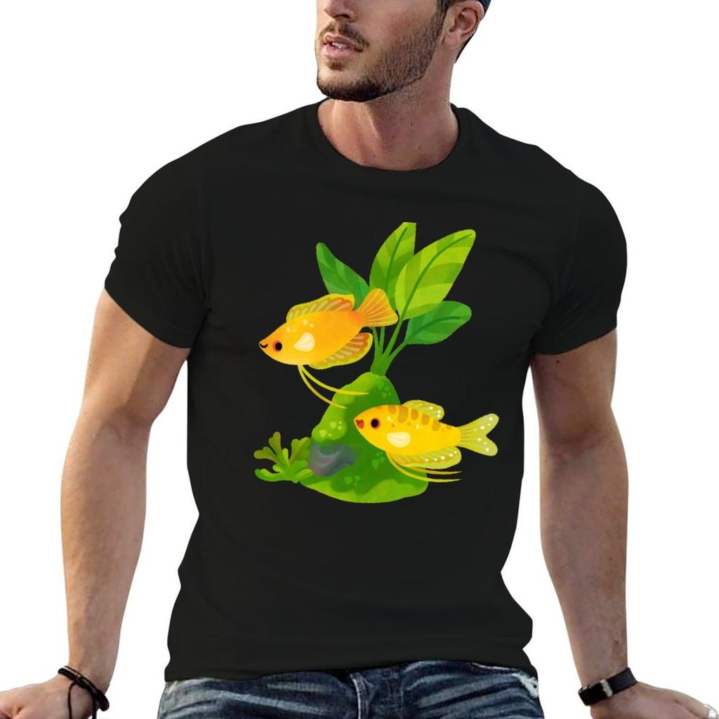 Fresh Water Fish And Plants Gourami Tshirt Unisexs Graphic T Shirts T Shirts Cotton 100 Essential T Shirt Tshirt