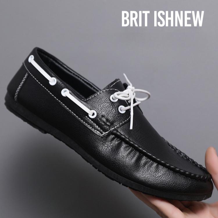 

Чоловіче взуття Нові шкіряні лофери Зручні високоякісні туфлі-човники з м’яким низом на шнурівці Взуття для водіння Елегантне чоловіче взуття 45