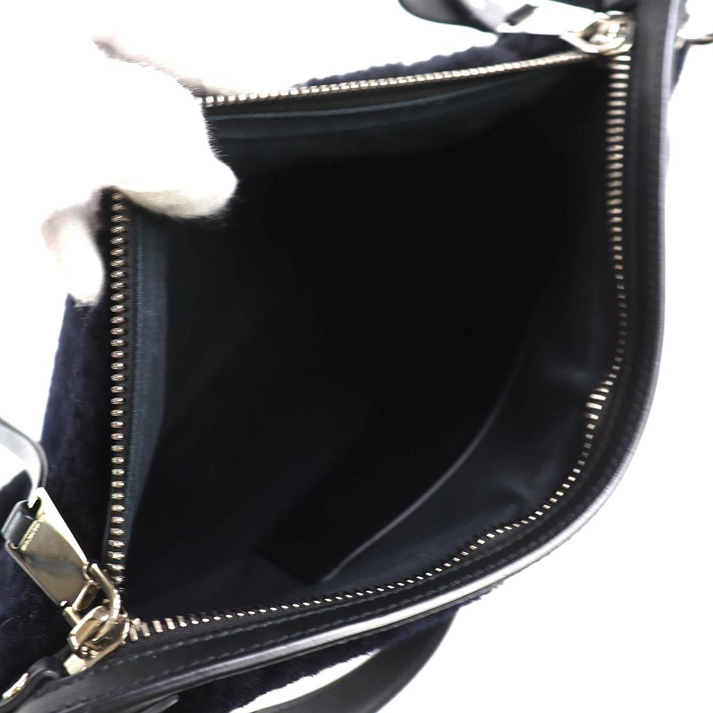 Tolle JIL SANDER Schultertasche Einzelriemen Lammfell Shearling Jacke Schwarz Gebraucht