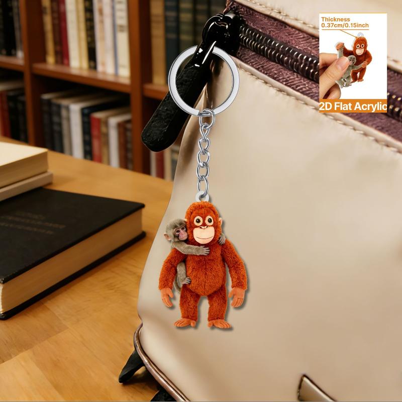 Punch The Monkey Plush Doll Keychain Cartoon Anime Toy Bag Pendant Colleague Desk Ornaments Gift