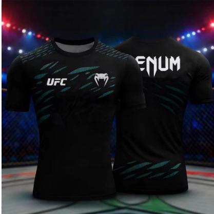 UFC Herren 3D-Druck Trainings-T-Shirt Sommer Kurzarm Lässiger Komfort Sportoberteil Boxen MMA Fitnessstudio Straße