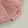 Baby Girl Summer Outfits, Short Sleeve Bow Front Romper Tulle Dress with Headband Set 2Pcs Clothes