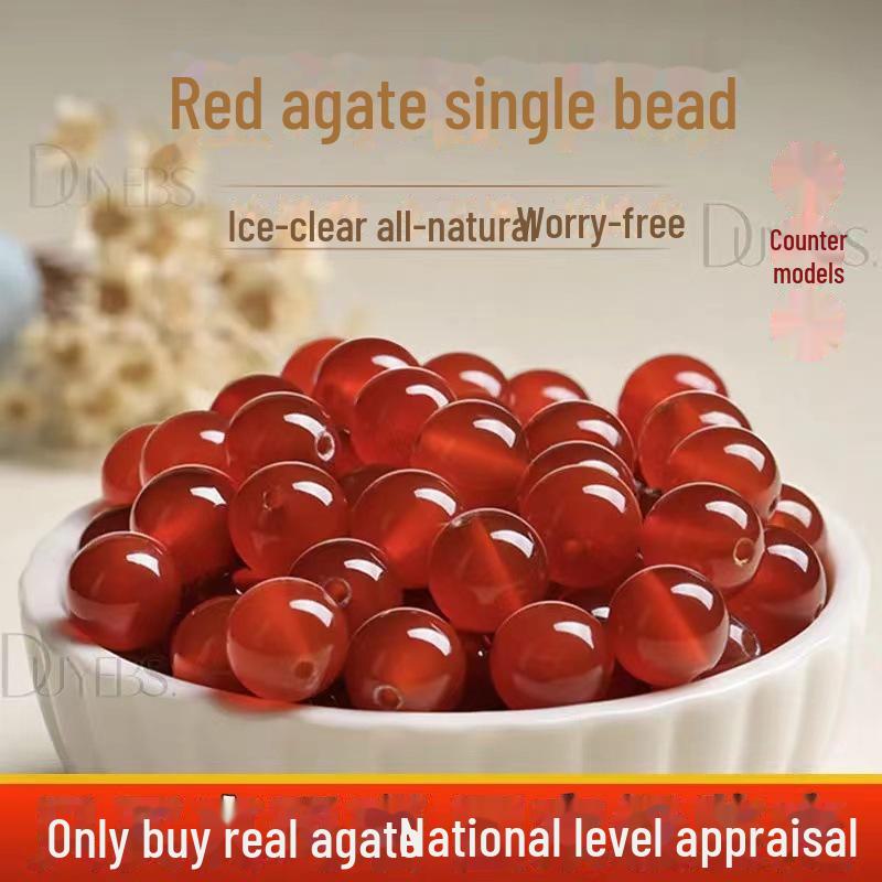 Cuentas de Ágata Roja Natural: Cuentas de Agujero Grande para Pulseras DIY, Collares y Accesorios de Joyería
