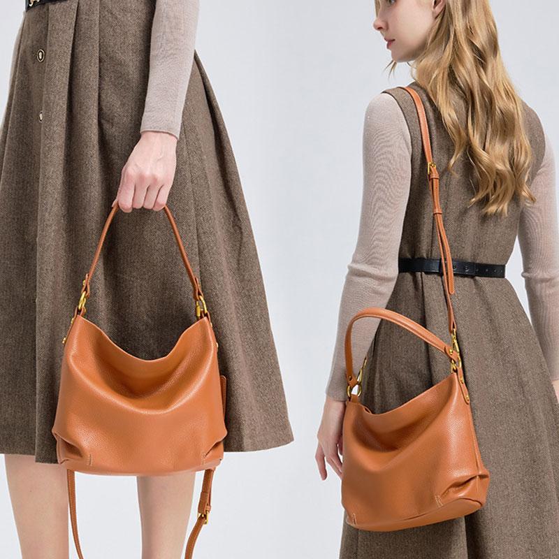 Genuine Leather Women Shoulder Bags Luxury Designer Large Capacity Women's Bag Versatile Cowhide Handbag Female Crossbody Bag