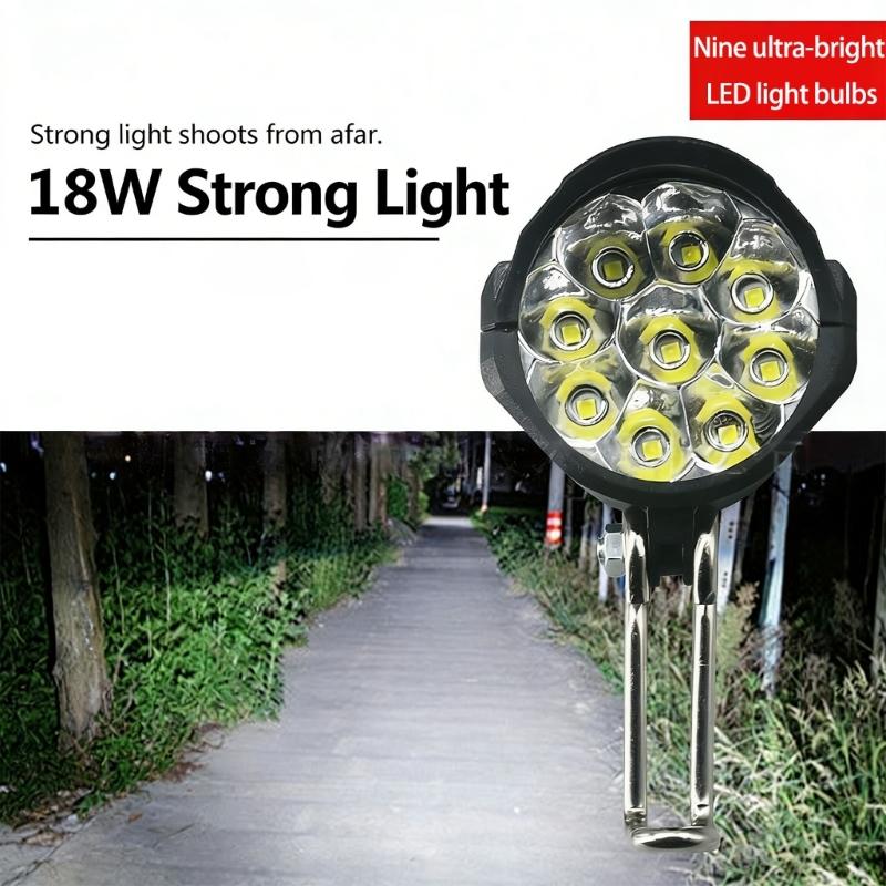 High Brightness Electric Bike Scooter Lamp with Horn Universals Electric Scooter LED Front Light Easy to Installation