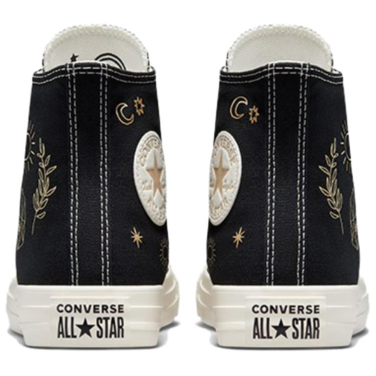 Converse Chuck Taylor All Star High Golden Elements Women Sneakers Black Light-Gold Egret A02209C