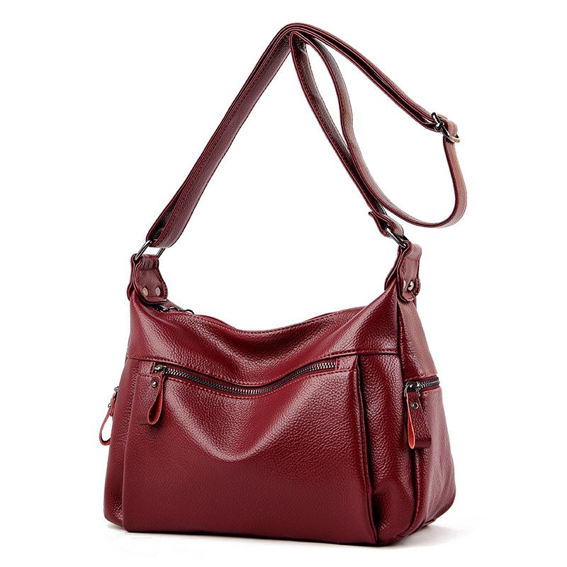 Women's Bag Handbag Fashionable Middle-aged Mother Bag Shoulder Bag Solid Color Ladies Handbag Messenger Bag