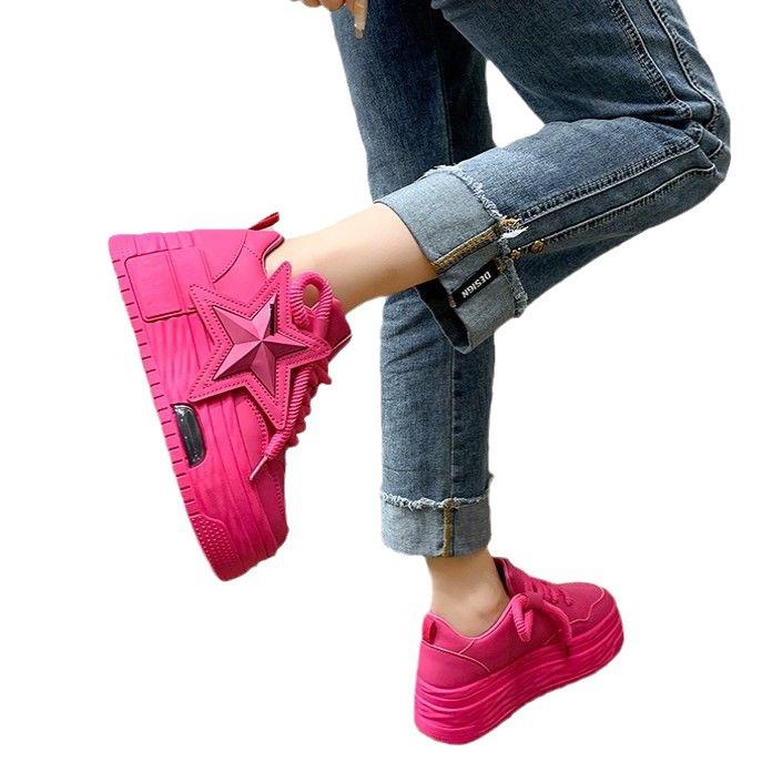 European star lace-up thick-soled muffin casual shoes spring and autumn new ins super fire shoes