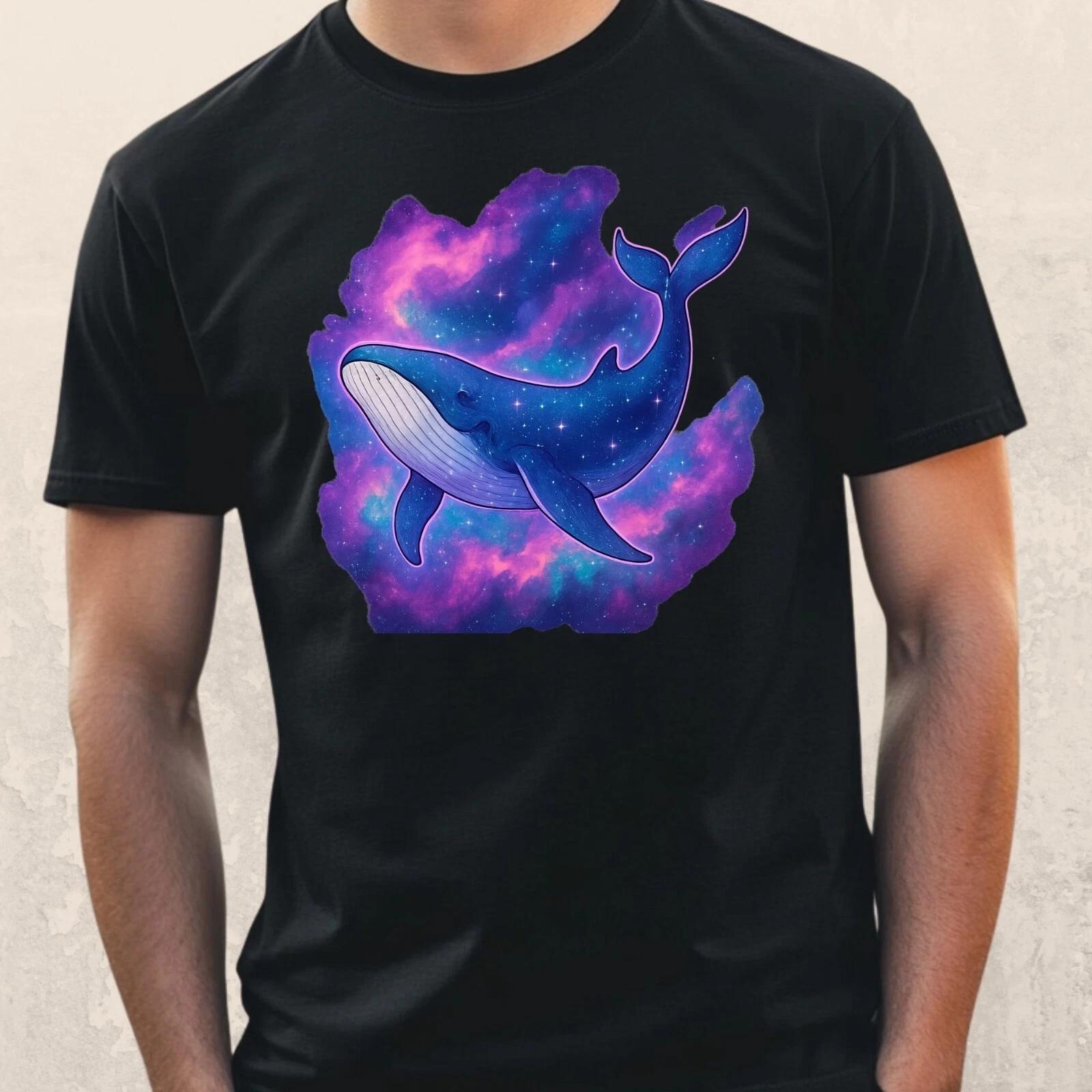T-Shirt Herren Weltraum Wal Motiv Baumwolle Größe S bis 5XL S