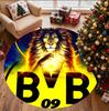 Borussia Dortmund Pattern Round Rug, Indoor/Outdoor Mat, for Picnic, Gameroom, Bedroom, Office, Living Room, Home Decor Carpet, Birthday Gift