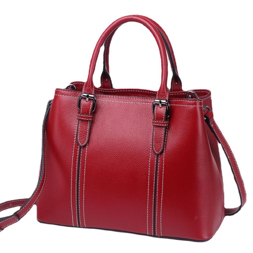 Cowhide Women's Bags, Handbags, One-shoulder Crossbody Women's Large Handbags, Large-capacity Multi-functional Commuter Shopping Bags