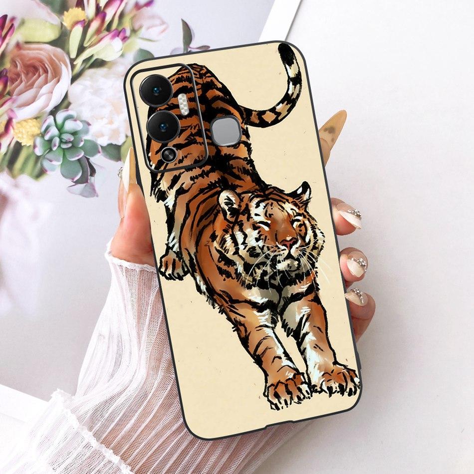 Für Infinix Hot 12 Play 12i Coole Drachen Tiger Muster Handyhülle Für Infinix Hot12i 12Play Schwarze Silikon Weiche Hüllen