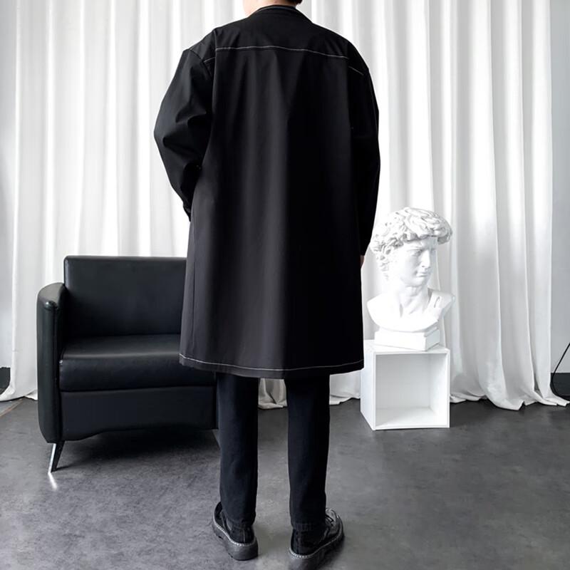 ROMON Men's Premium Relaxed Fit Mid-Length Trench Coat