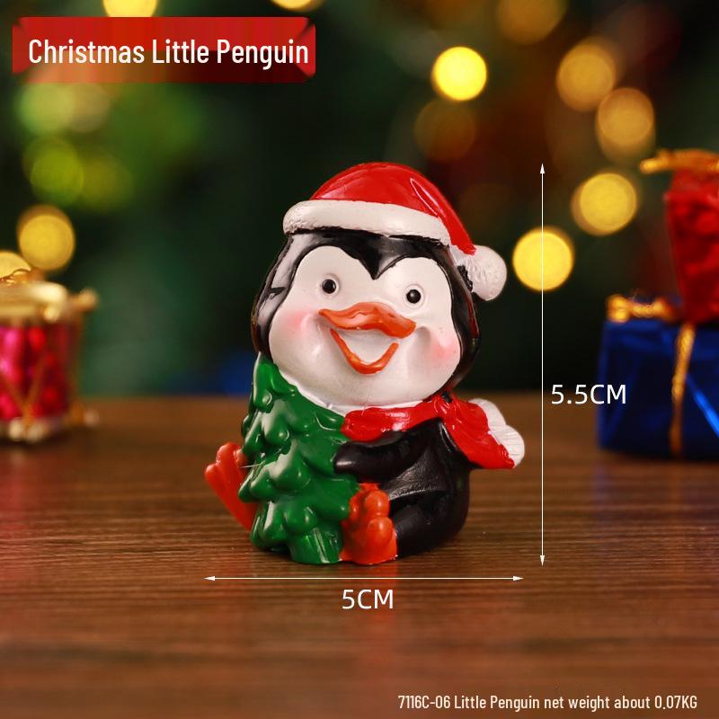 Creative Christmas Family Resin Figurine: Santa Claus Cartoon Doll for Children's Room Decorations