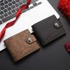 Durable Ultra Thin PU Leather Wallet Portable Lightweight Credit Card Holder Short Wallet Daily Use