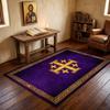 Jerusalem Cross Prayer Rug Non-slip Soft Altar Floor Mat Christian Religious Meditation Carpet Catholic Home Decor