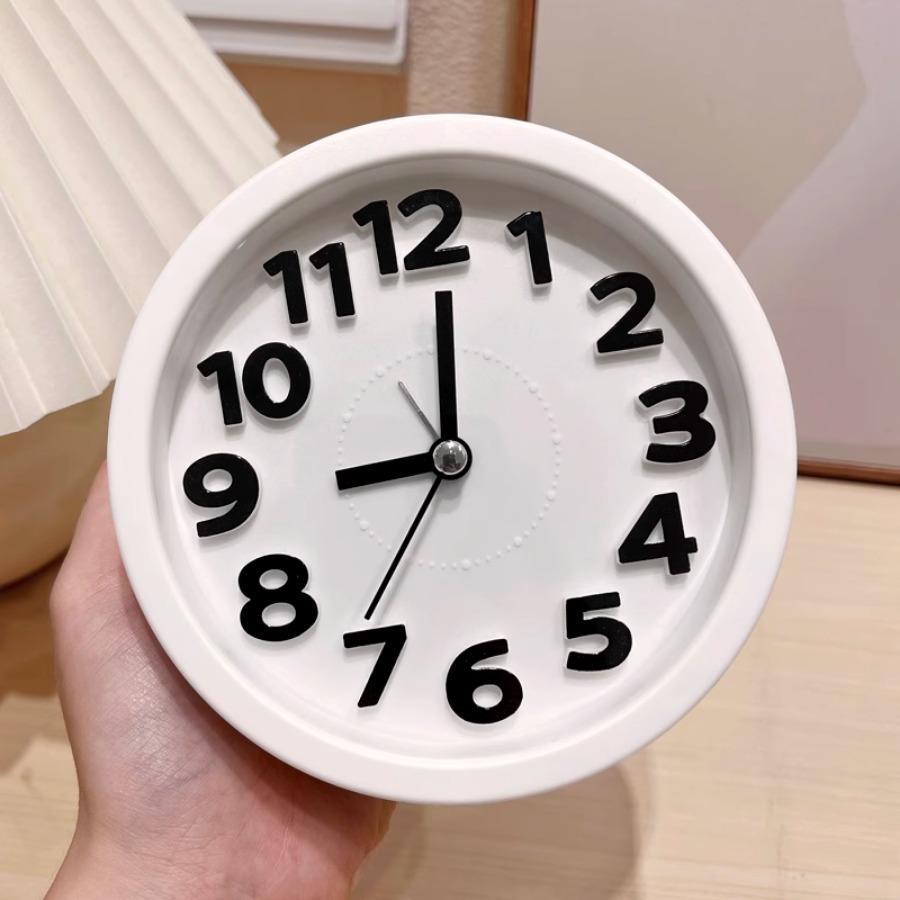 Square Round Alarm Clock Small Silent Table Alarm Clock Wake Up Clock Battery Powered Portable Alarm Clock