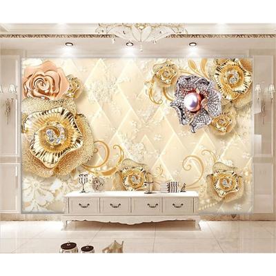 Fashionable Exquisite Jewelry Floral Wallpapers Luxury Floral Soft-Pack Wall Mural Living Room Bedroom Wallpapers Home Decor