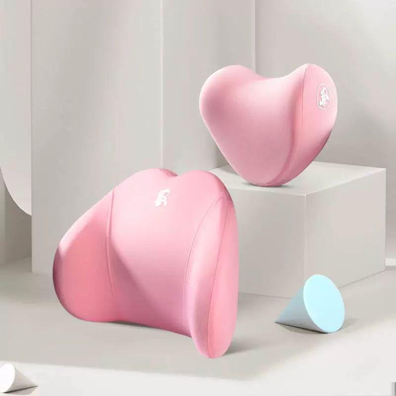 Car Neck and Lumbar Support Memory Foam Pillow Set for Headrest - High-Grade Interior Accessory