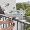 Geländer-Vogelbad mit Klemme, Balkongeländer-Vogelbad, Spritzschutz-Garten-Vogelbad für Außenbereich Hinterhof Wildvögel
