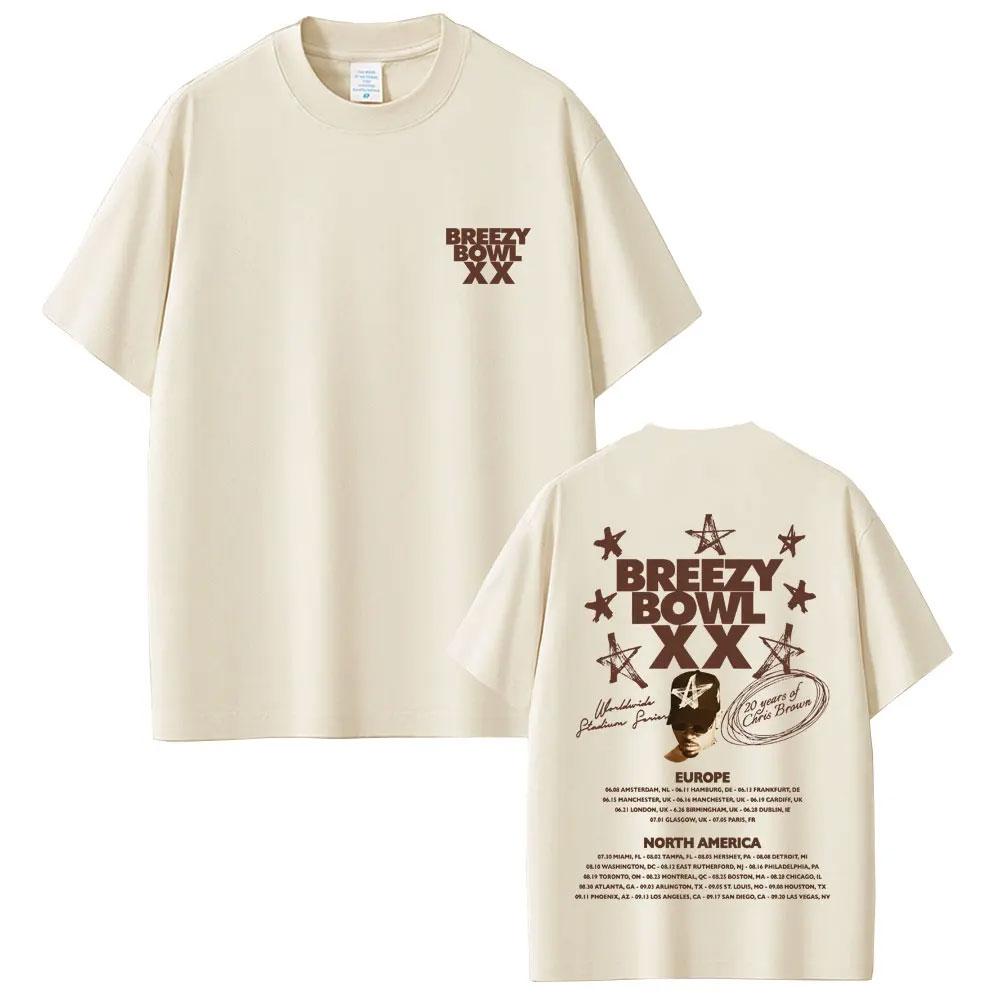 

Chris Brown Graphic Tshirt Breezy Bowl XX Tour 2025 T Shirts Unisex Women Fashion Hip Hop Vintage Short Sleeve Oversized Tshirts 3XL