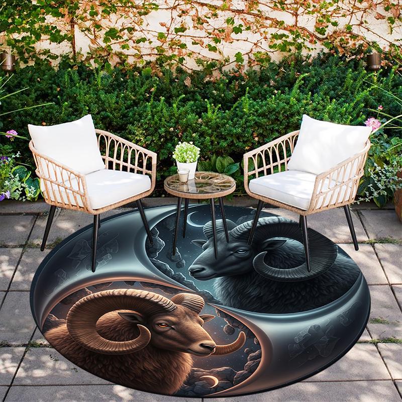 Cartoon Print Round Area Rug,Carpet Rug for Living Room Bedroom Sofa Playroom Decor,Non-slip Floor Mat