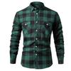 Men's Long Sleeve Plaid Shirt, Loose Fit Cotton Blend Square Collar Shirt, Breathable Wrinkle-Free Casual Top