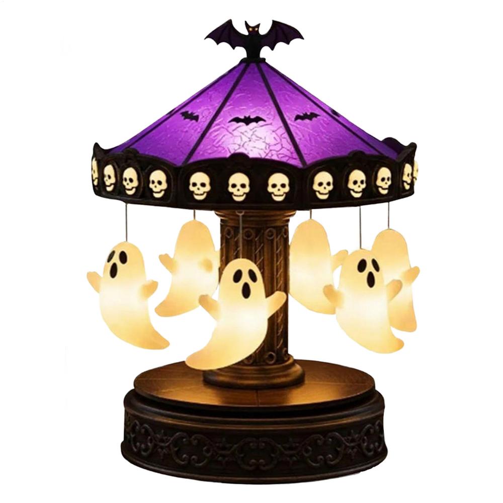 Light Up Ghost Spooky Carousel Ghost With Light For Table Scary Halloween Decoration Eerie Home Accents For Festival Outdoor
