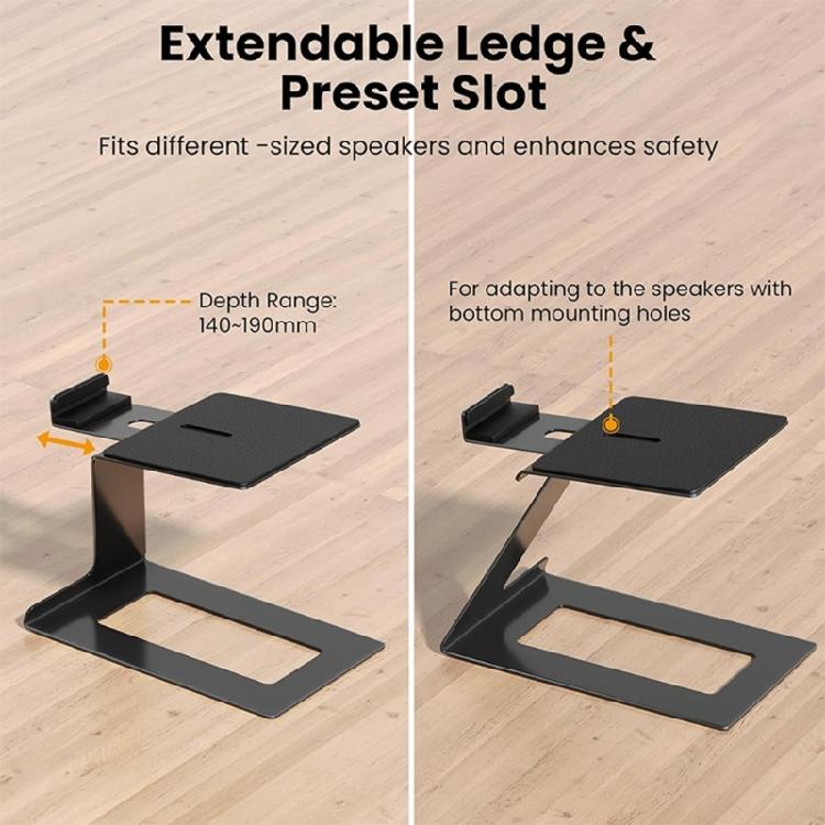 Desktop Speaker Stand 6° Incline Speaker Stand with Vibration Absorption Pads Support 22lbs Studio Monitors Holder