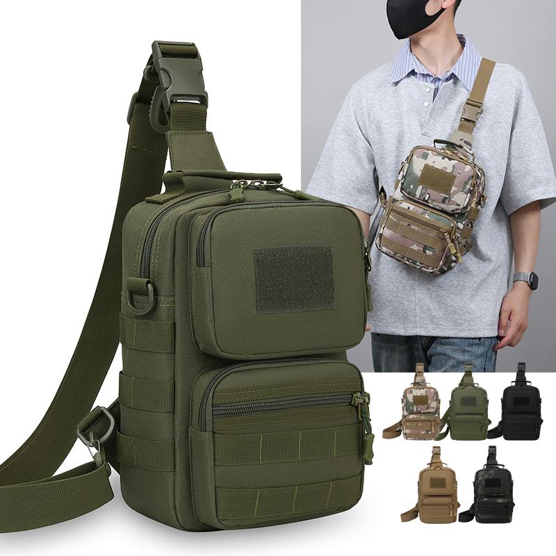 Men's Fishing Bag Tactical Chest Bags Cycling Shoulder Sling Bags Crossbody Handbag Durable Travel Camping Hiking Fanny Pack