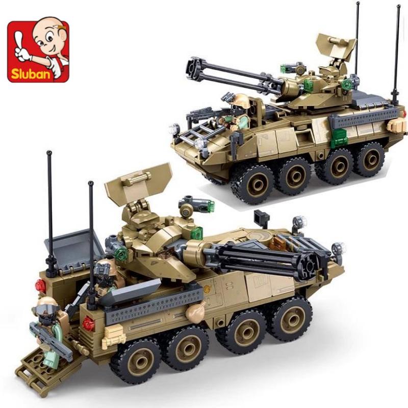 Sluban 310PCS OEF Stryker-ADS Military Air Defense System Model Building Blocks Set Educational Bricks Toy for Kids