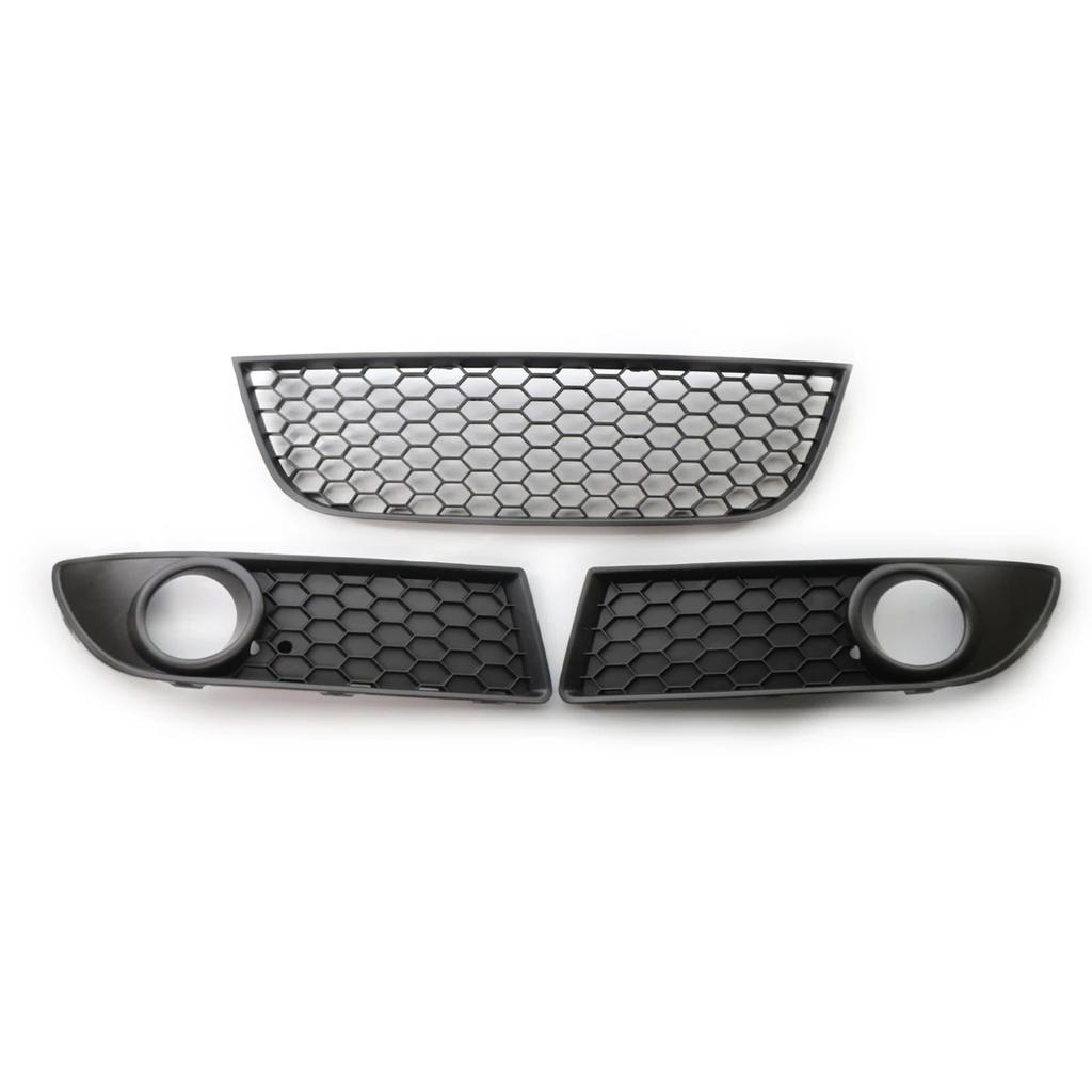 Front Lower Bumper Fog Light Grilles Center Grill Vent For VW Polo GTI 2006-2009 Car Accessories 6Q0853666G 6Q0853665E