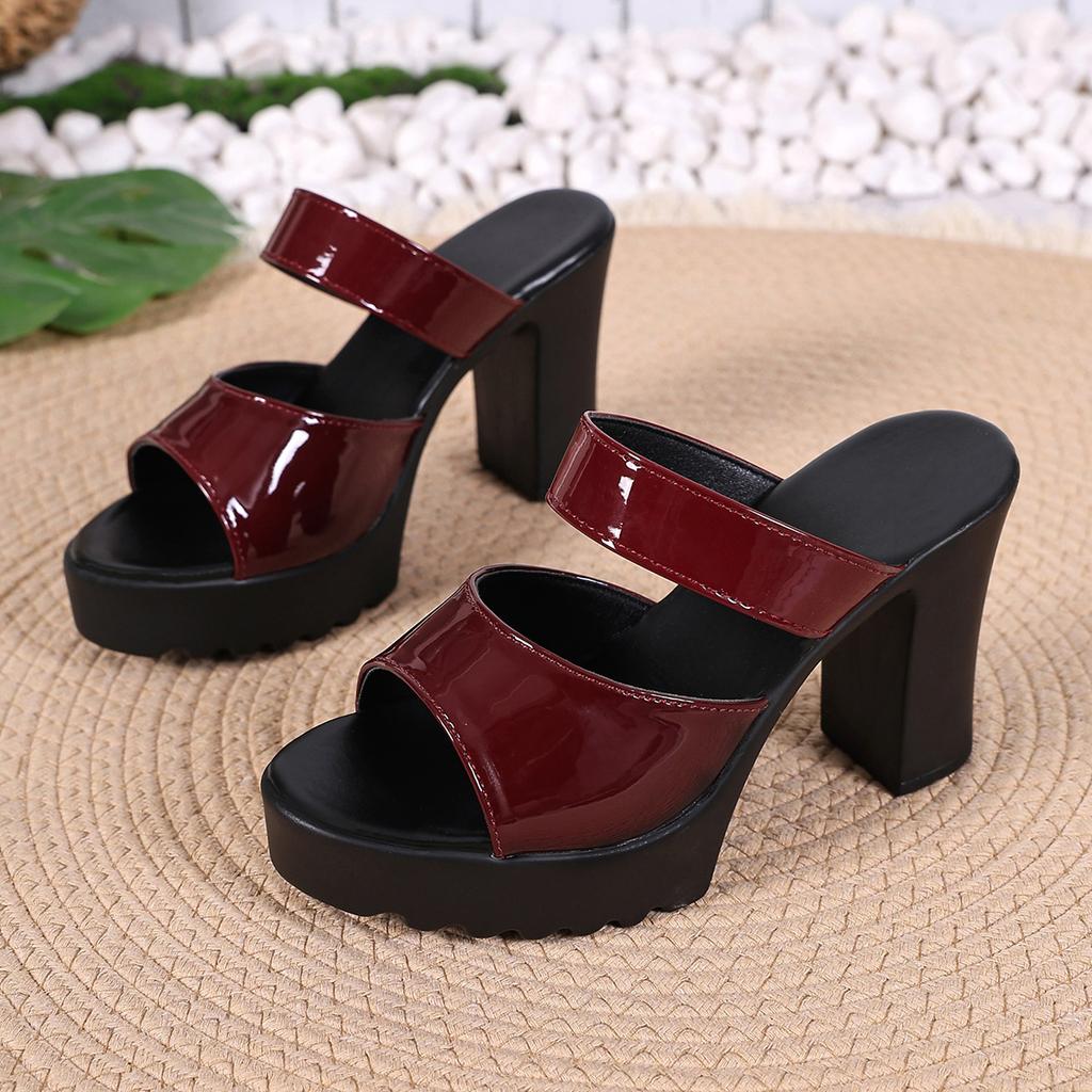Zoccoli con Zeppa Chunky da Donna Tacco Super Alto Sexy da Esterno Antiscivolo Sandali Open Toe da Donna