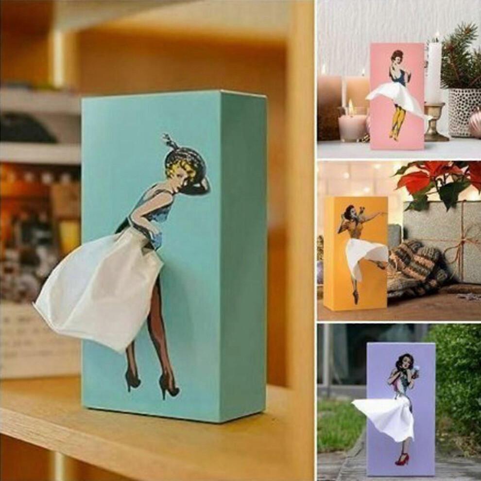 Classy Girl Tissue Box Retro Tissue Flying Skirt Tissue Box,100% New