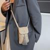 Weaving Straw Woven Handbag Long Tassel Korean Style Crossbody Bucket Bag Niche Design Solid Color Woven Beach Bag Summer