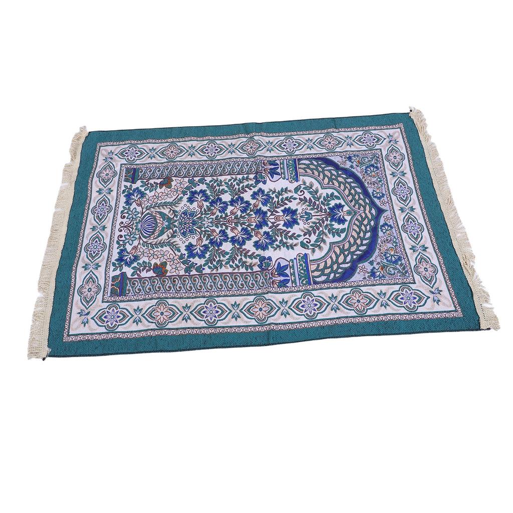 Pray Rug Thick Soft Embroidered Praying Mat with Tassel for Women Men Children Meditation