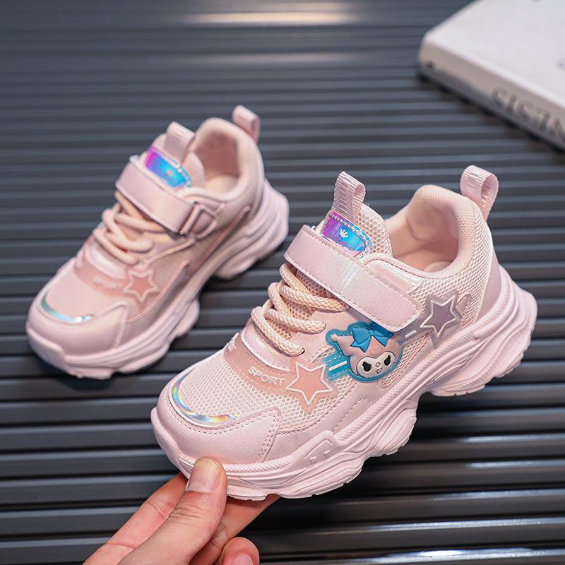 

Girls Breathable Mesh Sneakers for Spring Autumn Casual Princess Walking Shoes size 26 розовый